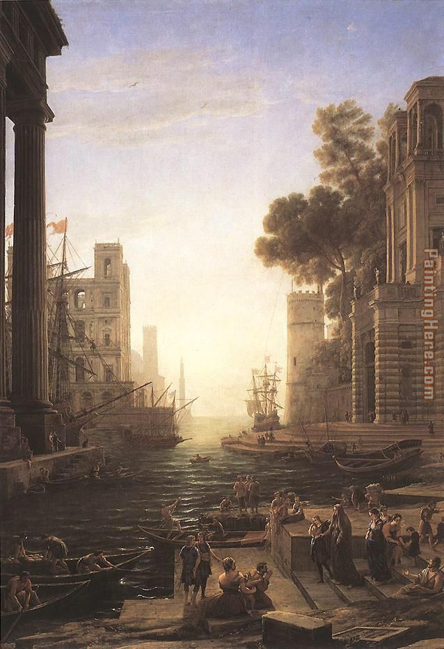 Embarkation of St Paula Romana at Ostia painting - Claude Lorrain Embarkation of St Paula Romana at Ostia art painting